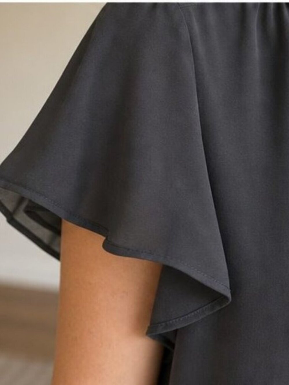 Charcoal Ruffle Blouse - Picture 5 of 6